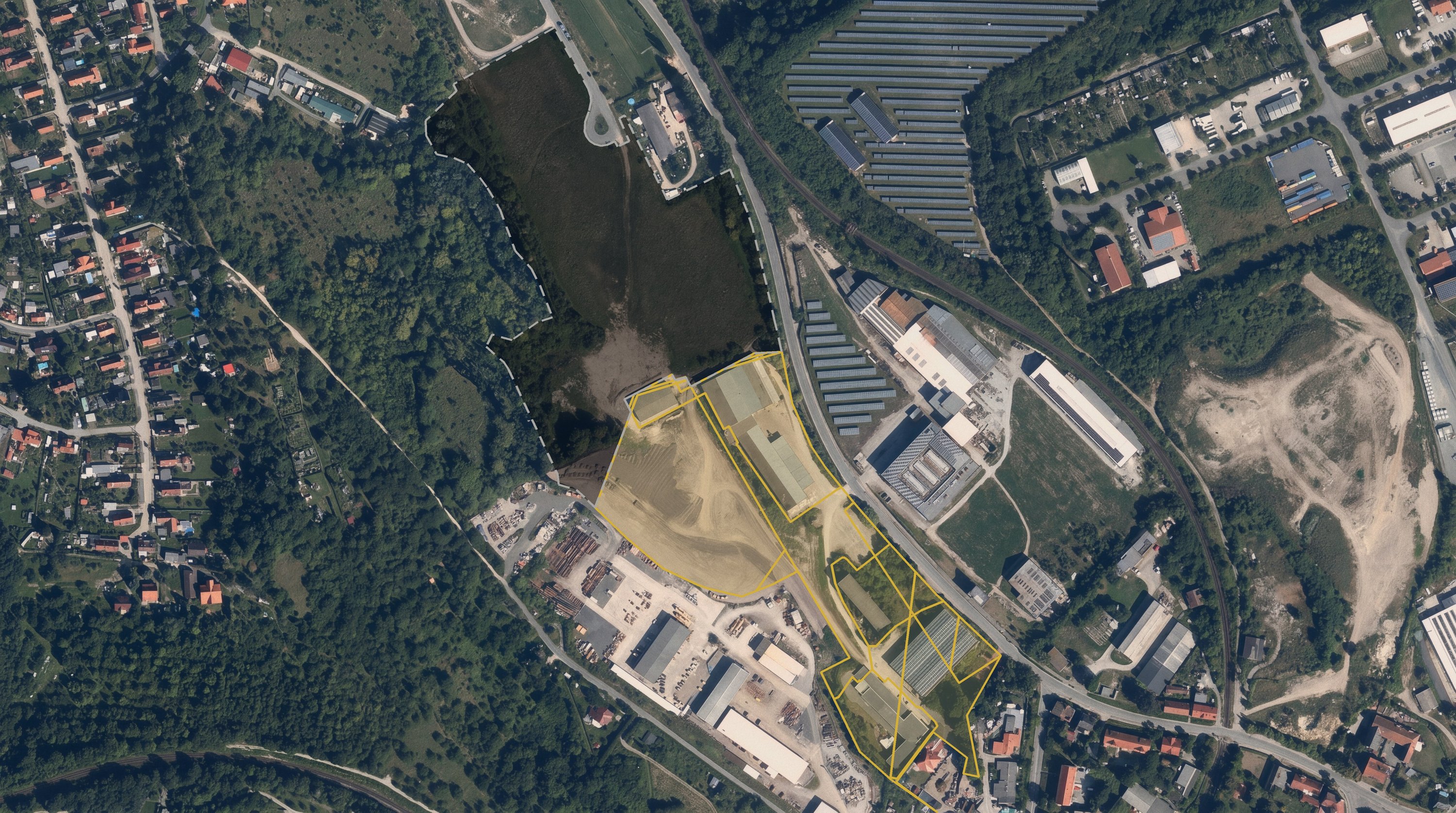 The parcels over the orthophoto